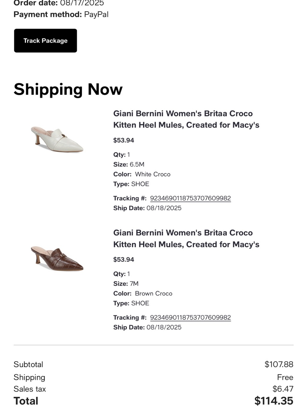 Giani Bernini Croco Kitten Heel Mules — White and Brown